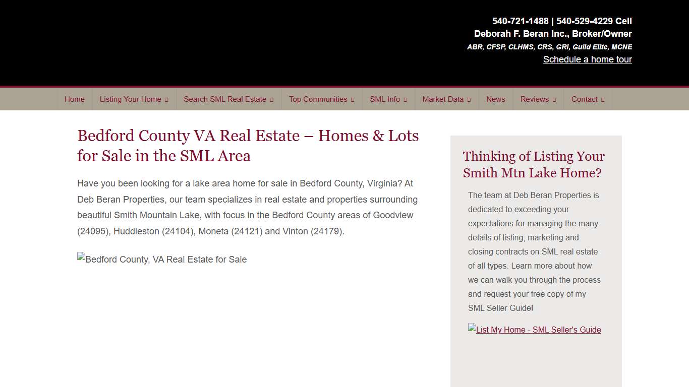 Bedford County VA Real Estate - Homes & Lots for Sale in the SML Area